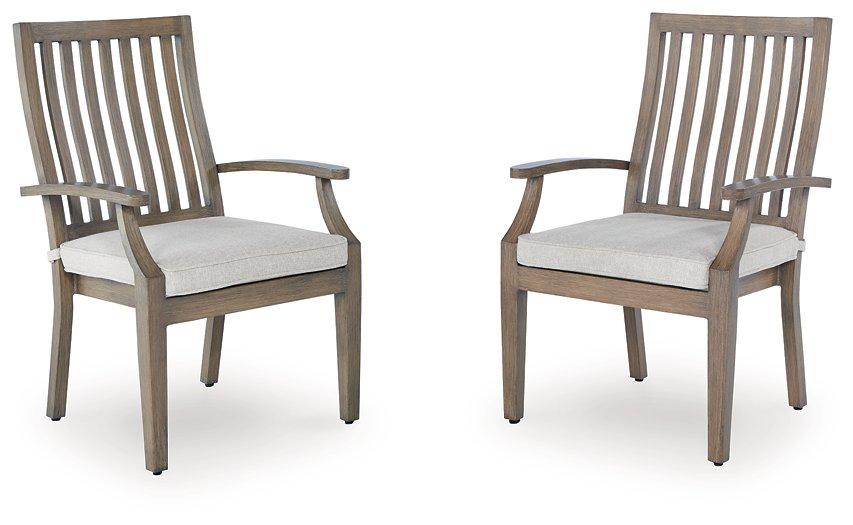 Rainier Ranch Outdoor Arm Chair with Cushion (Set of 2) - Zara Furniture (Kissimmee,FL)