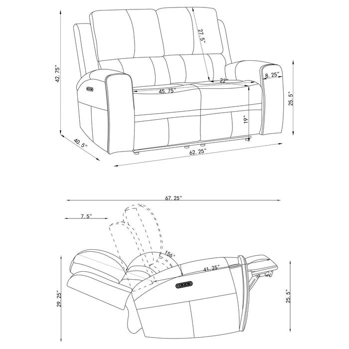 Brickston Triple Power Reclining Loveseat