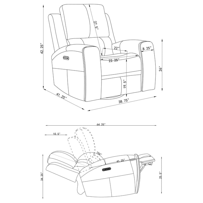 Brickston Triple Power Swivel Glider Recliner