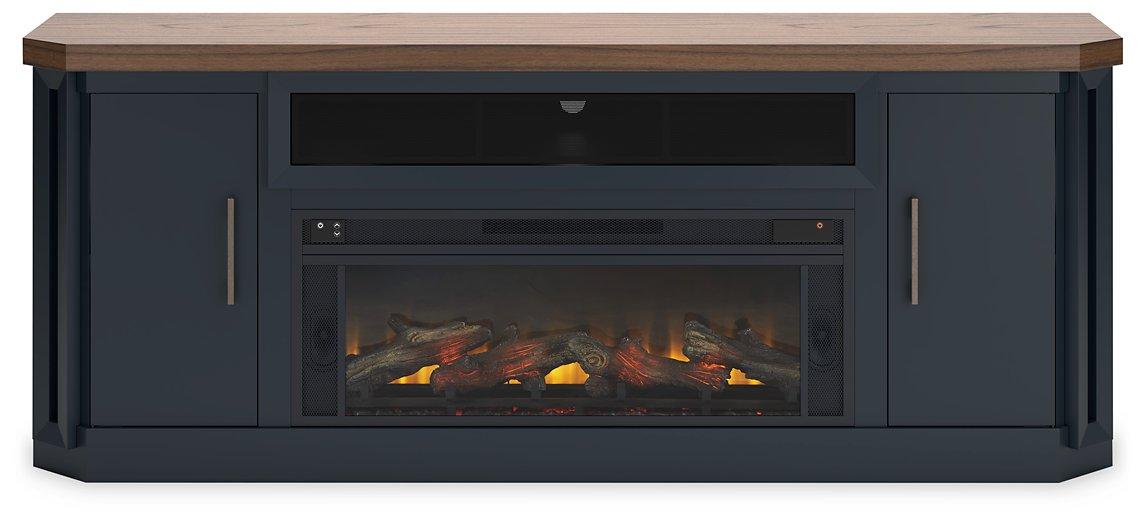 Landocken 83" TV Stand with Electric Fireplace - Zara Furniture (Kissimmee,FL)