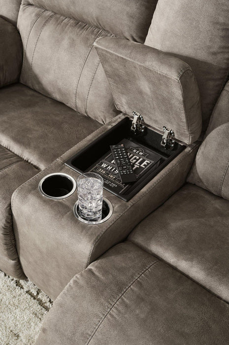 Laresview Reclining Loveseat with Console - Zara Furniture (Kissimmee,FL)