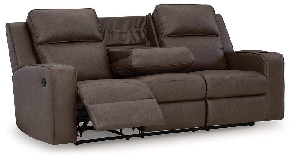 Lavenhorne Reclining Sofa with Drop Down Table - Zara Furniture (Kissimmee,FL)