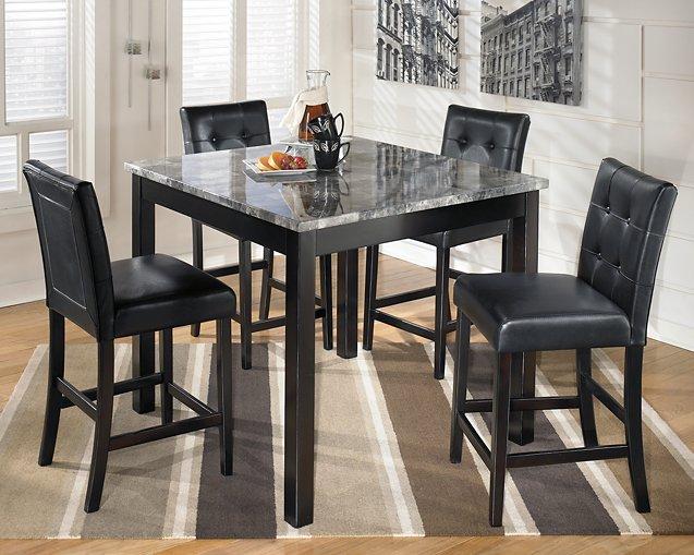 Maysville Counter Height Dining Table and Bar Stools (Set of 5) - Zara Furniture (Kissimmee,FL)
