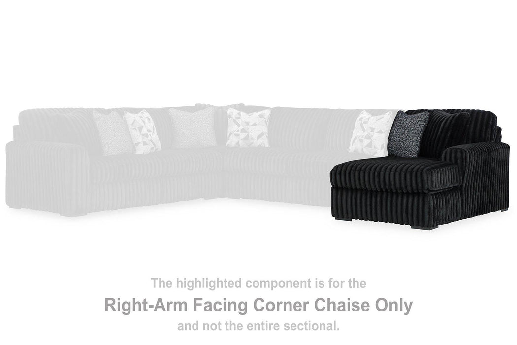 Midnight - Madness Sectional Sofa with Chaise - Zara Furniture (Kissimmee,FL)