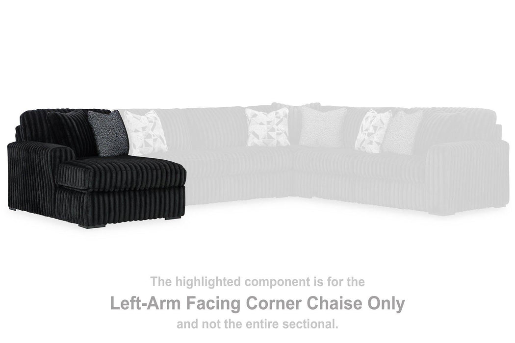 Midnight - Madness Sectional Sofa with Chaise - Zara Furniture (Kissimmee,FL)