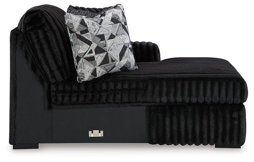 Midnight - Madness Sectional Sofa with Chaise - Zara Furniture (Kissimmee,FL)