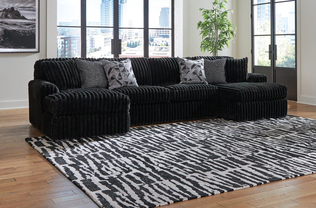 Midnight - Madness Sectional with Chaise - Zara Furniture (Kissimmee,FL)