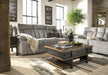 Mitchiner Reclining Sofa with Drop Down Table - Zara Furniture (Kissimmee,FL)