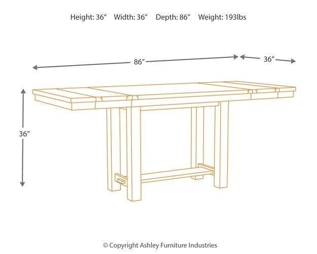 Moriville Counter Height Dining Extension Table - Zara Furniture (Kissimmee,FL)