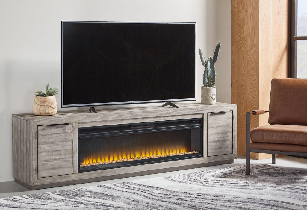 Naydell 92" TV Stand with Electric Fireplace - Zara Furniture (Kissimmee,FL)