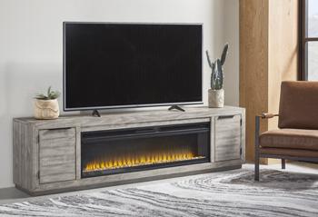 Naydell 92" TV Stand with Electric Fireplace - Zara Furniture (Kissimmee,FL)