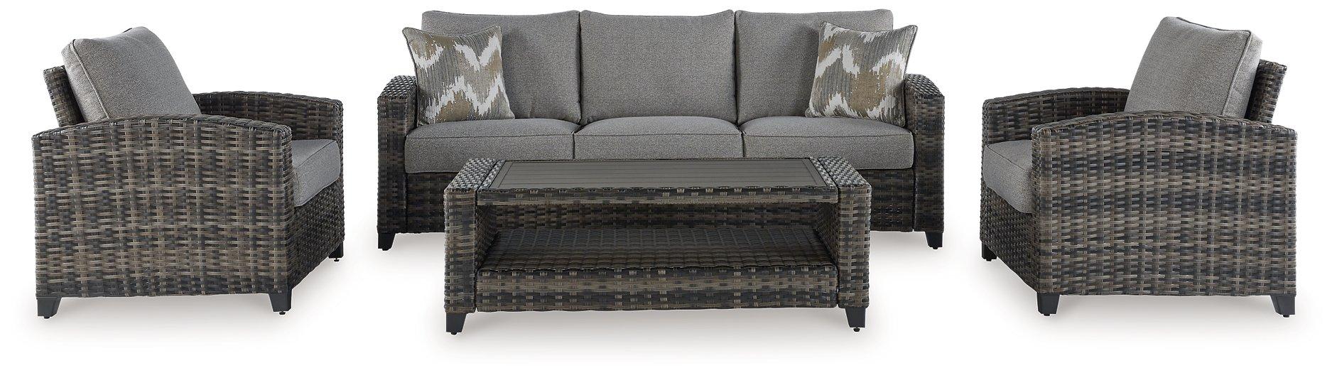 Oasis Court Outdoor Sofa/Chairs/Table Set (Set of 4) - Zara Furniture (Kissimmee,FL)