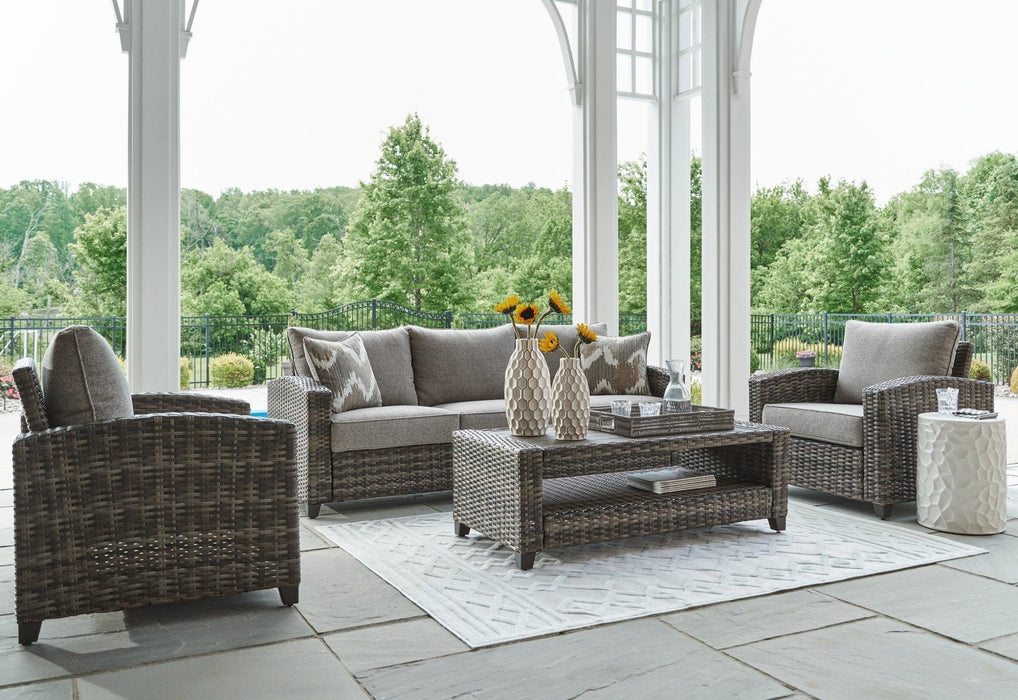 Oasis Court Outdoor Sofa/Chairs/Table Set (Set of 4) - Zara Furniture (Kissimmee,FL)