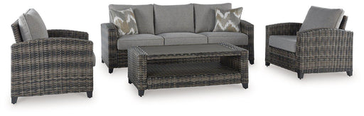 Oasis Court Outdoor Sofa/Chairs/Table Set (Set of 4) - Zara Furniture (Kissimmee,FL)