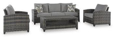 Oasis Court Outdoor Sofa/Chairs/Table Set (Set of 4) - Zara Furniture (Kissimmee,FL)