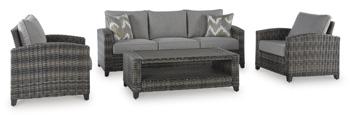 Oasis Court Outdoor Sofa/Chairs/Table Set (Set of 4) - Zara Furniture (Kissimmee,FL)