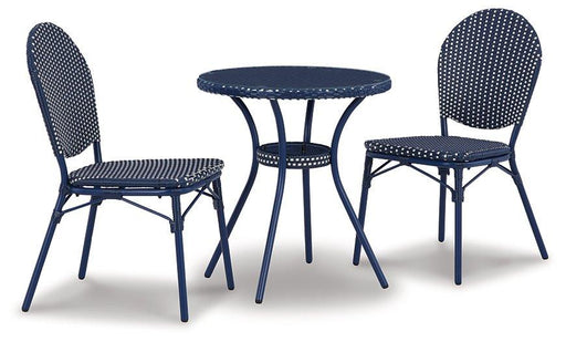 Odyssey Blue Outdoor Table and Chairs (Set of 3) - Zara Furniture (Kissimmee,FL)