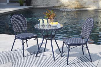 Odyssey Blue Outdoor Table and Chairs (Set of 3) - Zara Furniture (Kissimmee,FL)
