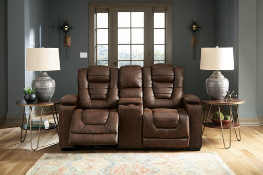 Owner's Box Power Reclining Loveseat with Console - Zara Furniture (Kissimmee,FL)