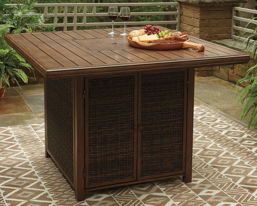 Paradise Trail Bar Table with Fire Pit - Zara Furniture (Kissimmee,FL)