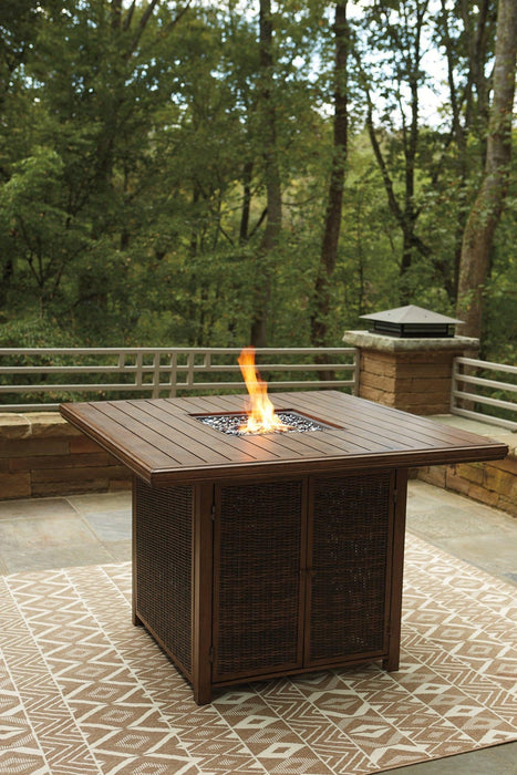 Paradise Trail Bar Table with Fire Pit - Zara Furniture (Kissimmee,FL)