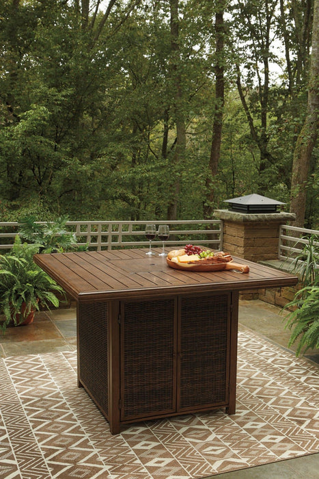 Paradise Trail Outdoor Counter Height Dining Table with 4 Barstools - Zara Furniture (Kissimmee,FL)