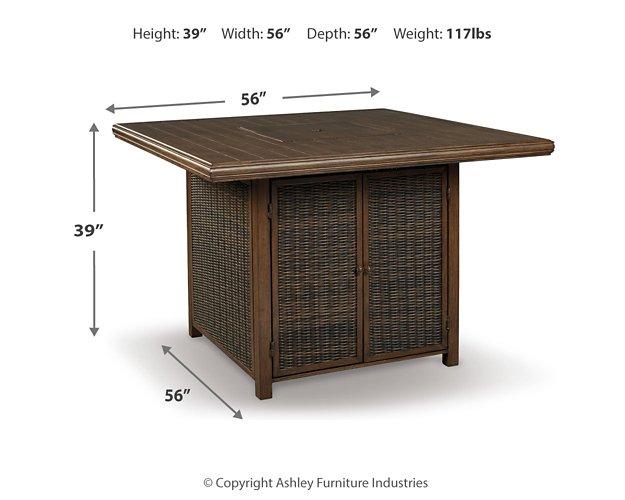 Paradise Trail Outdoor Counter Height Dining Table with 4 Barstools - Zara Furniture (Kissimmee,FL)
