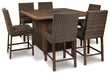 Paradise Trail Outdoor Counter Height Dining Table with 4 Barstools - Zara Furniture (Kissimmee,FL)