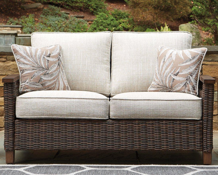 Paradise Trail Outdoor Loveseat, Lounge Chairs and Fire Pit Table - Zara Furniture (Kissimmee,FL)