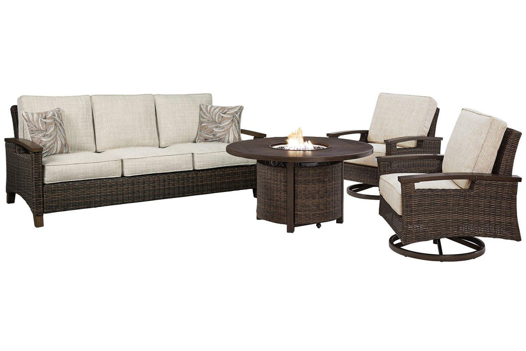 Paradise Trail Outdoor Sofa, Lounge Chairs and Fire Pit Table - Zara Furniture (Kissimmee,FL)
