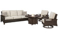 Paradise Trail Outdoor Sofa, Lounge Chairs and Fire Pit Table - Zara Furniture (Kissimmee,FL)