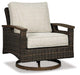 Paradise Trail Paradise Trail Fire Pit Table with 4 Nuvella Swivel Lounge Chairs - Zara Furniture (Kissimmee,FL)