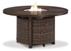 Paradise Trail Paradise Trail Fire Pit Table with 4 Nuvella Swivel Lounge Chairs - Zara Furniture (Kissimmee,FL)