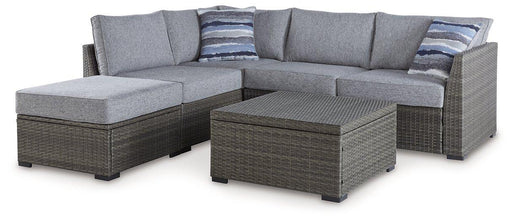 Petal Road Outdoor Loveseat Sectional/Ottoman/Table Set (Set of 4) - Zara Furniture (Kissimmee,FL)