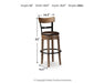 Pinnadel Bar Height Bar Stool - Zara Furniture (Kissimmee,FL)