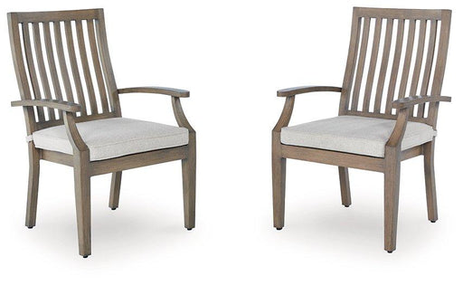 Rainier Ranch Outdoor Arm Chair with Cushion (Set of 2) - Zara Furniture (Kissimmee,FL)