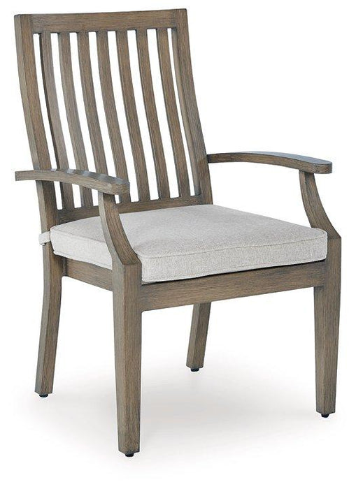 Rainier Ranch Outdoor Arm Chair with Cushion (Set of 2) - Zara Furniture (Kissimmee,FL)