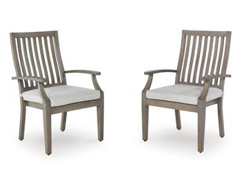 Rainier Ranch Outdoor Arm Chair with Cushion (Set of 2) - Zara Furniture (Kissimmee,FL)