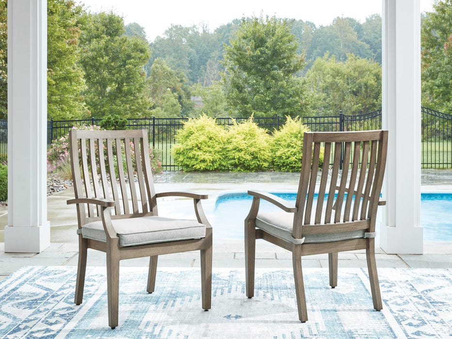 Rainier Ranch Outdoor Arm Chair with Cushion (Set of 2) - Zara Furniture (Kissimmee,FL)