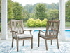 Rainier Ranch Outdoor Arm Chair with Cushion (Set of 2) - Zara Furniture (Kissimmee,FL)