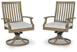 Rainier Ranch Outdoor Swivel Chair with Cushion (Set of 2) - Zara Furniture (Kissimmee,FL)