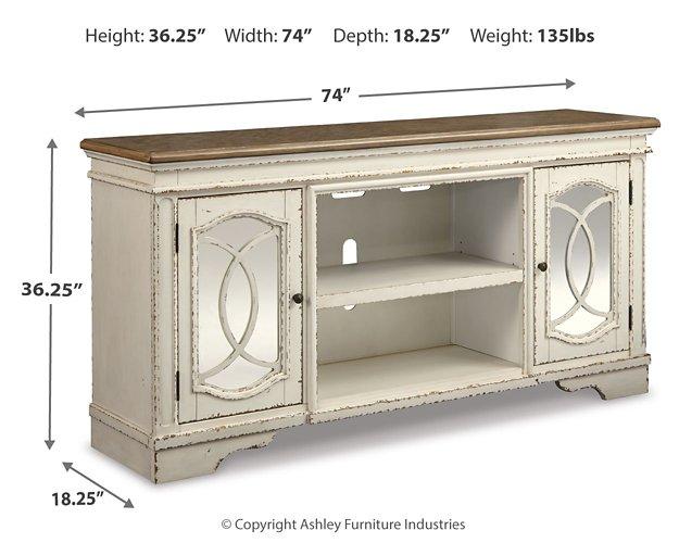Realyn 74" TV Stand with Electric Fireplace - Zara Furniture (Kissimmee,FL)