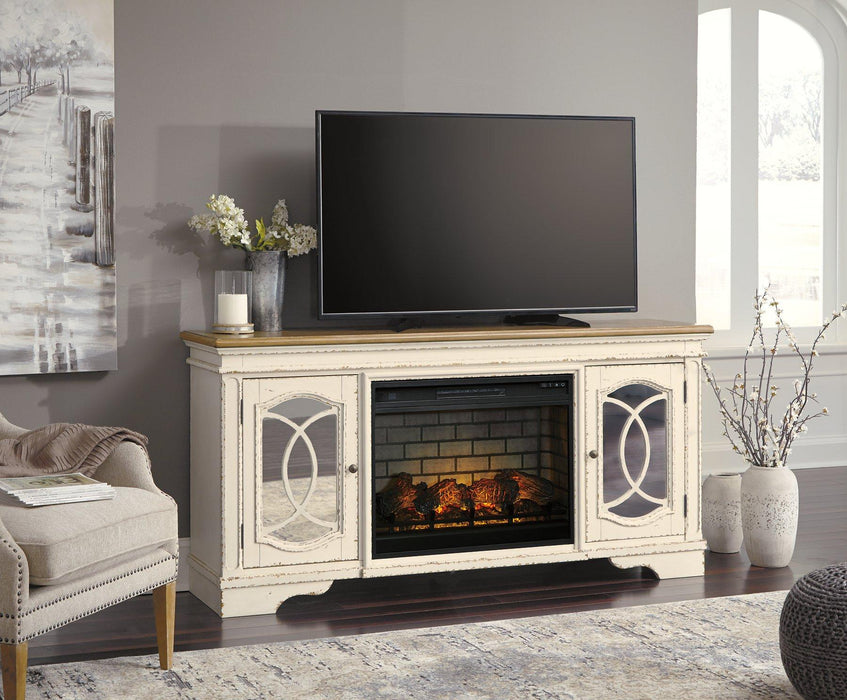 Realyn 74" TV Stand with Electric Fireplace - Zara Furniture (Kissimmee,FL)