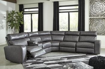 Samperstone Power Reclining Sectional - Zara Furniture (Kissimmee,FL)
