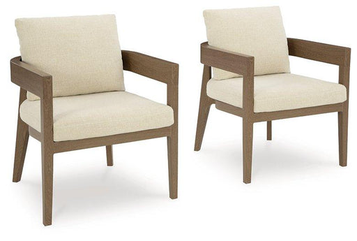 Serene Bay Outdoor Dining Arm Chair with Cushion (Set of 2) - Zara Furniture (Kissimmee,FL)