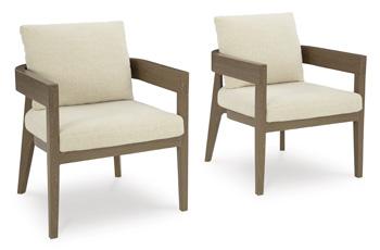 Serene Bay Outdoor Dining Arm Chair with Cushion (Set of 2) - Zara Furniture (Kissimmee,FL)