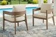 Serene Bay Outdoor Dining Arm Chair with Cushion (Set of 2) - Zara Furniture (Kissimmee,FL)