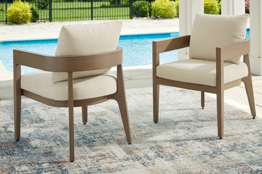 Serene Bay Outdoor Dining Arm Chair with Cushion (Set of 2) - Zara Furniture (Kissimmee,FL)