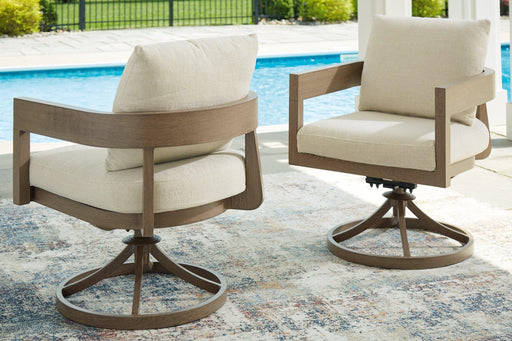 Serene Bay Outdoor Swivel Dining Chair with Cushion (Set of 2) - Zara Furniture (Kissimmee,FL)