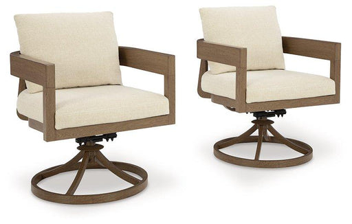 Serene Bay Outdoor Swivel Dining Chair with Cushion (Set of 2) - Zara Furniture (Kissimmee,FL)